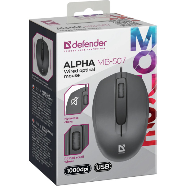 Фото - Мышь проводная Defender Alpha MB-507 Black (52507)