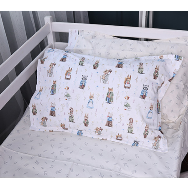 Фото - Простынь двуспальная MirSon Poplin Line Kids 03 Animals 180x200 см (2200009713279)