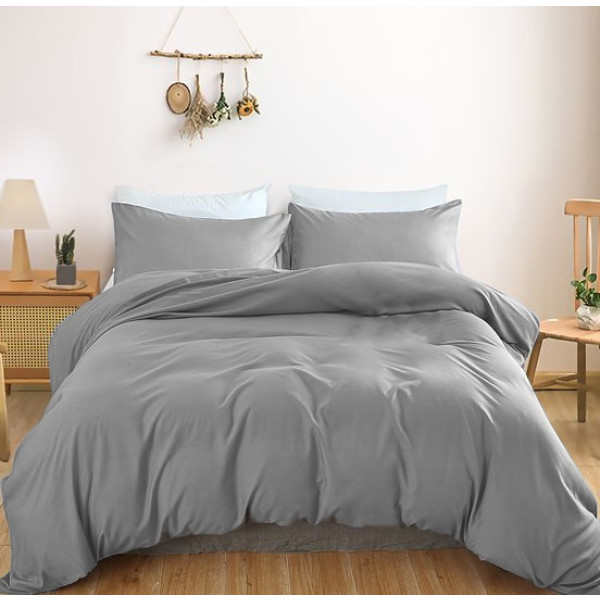 Фото - Простынь двуспальная MirSon Satin Light Pro 10-004 Gray 180x190+25 см (2200010170672)