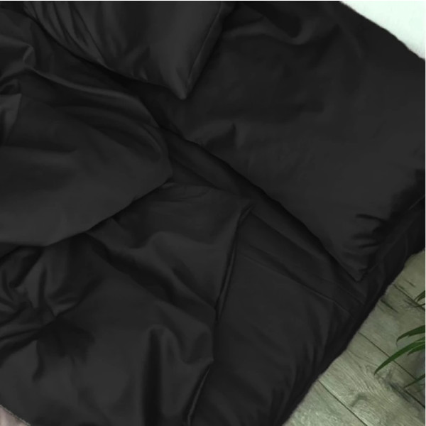 Фото - Простынь двуспальная MirSon Satin Light Pro 10-006 Black 180x190+25 см (2200010171679)