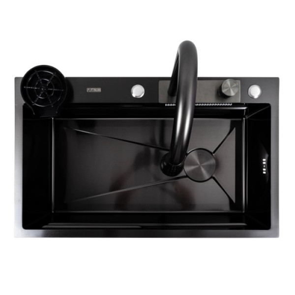 Фото - Мойка кухонная Platinum PVD черная CM 75x46A Handmade "Водопад"