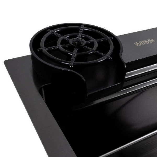 Фото - Мойка кухонная Platinum PVD черная CM 75x46A Handmade "Водопад"