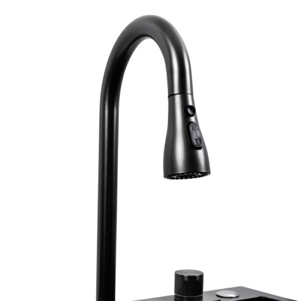 Фото - Мойка кухонная Platinum PVD черная CM 75x46A Handmade "Водопад"