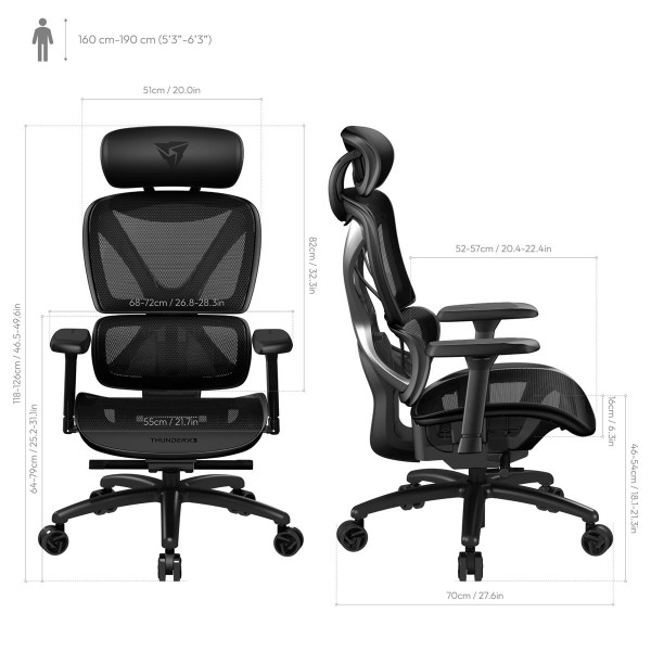 Фото - Кресло для геймеров TX3 XTC Mesh Black (TEGC-3054101.11)