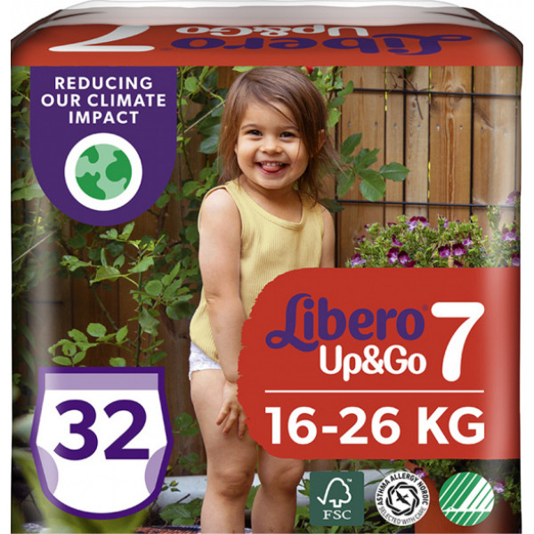 Фото - Одноразовые подгузники-трусики Libero Up&Go 7 (16-26 кг), 32 шт. (8240)