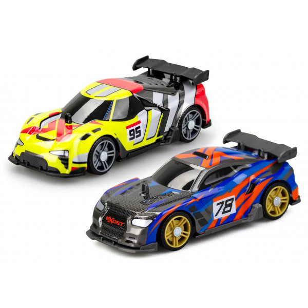 Фото - Набор машинок на радиоуправлении Exost ''BUILD 2 DRIVE'' DUO PACK RACE SET желтая и синяя (20705)