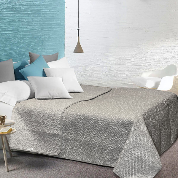 Фото - Покрывало двуспальное Zastelli двухстороннее Горошек 41/14-4102 серый 210х240 см (20728)