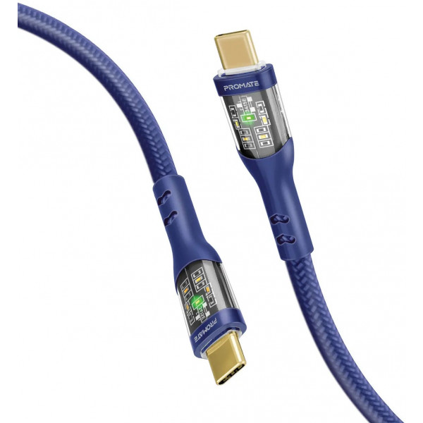 Фото - Кабель синхронизации данных Promate Type-C - USB Type-C (transline-cc200.navy)