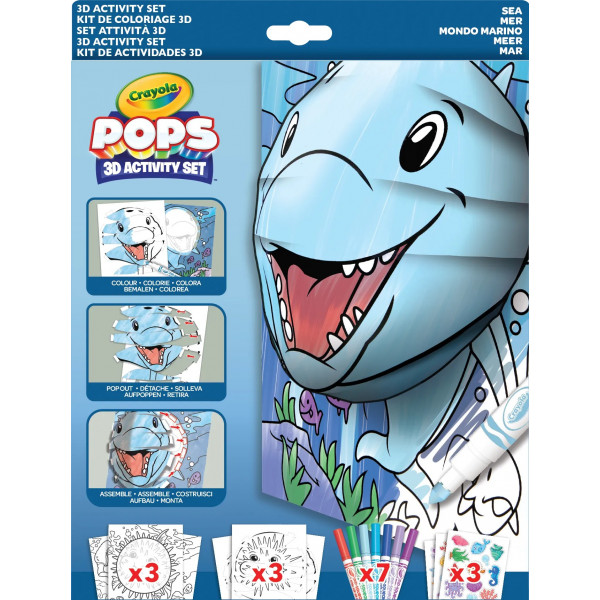 Фото - Раскраски классические Crayola POPS 3D ''Подводный мир'' с 7 фломастерами (04-2805)