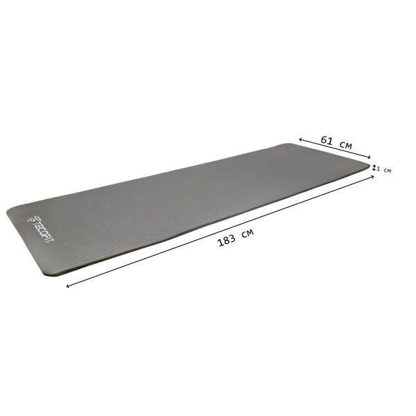 Фото - Коврик для йоги и фитнеса TECOFIT 183х61х1 см NBR Grey (TOP20106462)