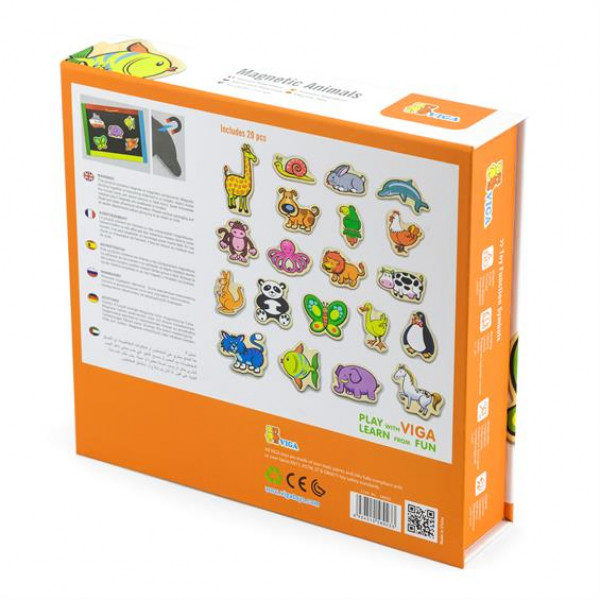 Фото - Набор магнитных фигурок Viga Toys Зверята 20 шт. (58923N)