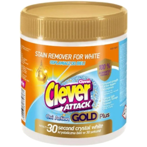 Фото - Отбеливатель для белья Clever Attack для белых вещей 730 г (5900308779767)