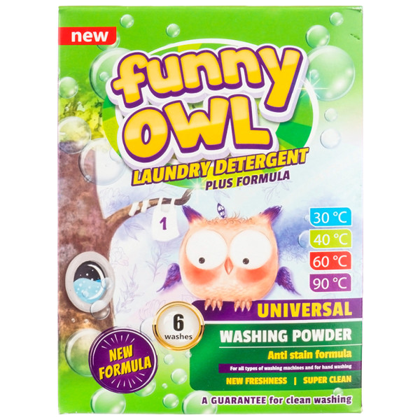 Фото - Стиральный порошок Funny Owl Universal 420 г (5903855501102)
