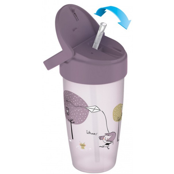 Фото - Стакан-непроливайка детский Lovi Lovely Girl JUNIOR с трубочкой, 350 мл. (35/355girl)