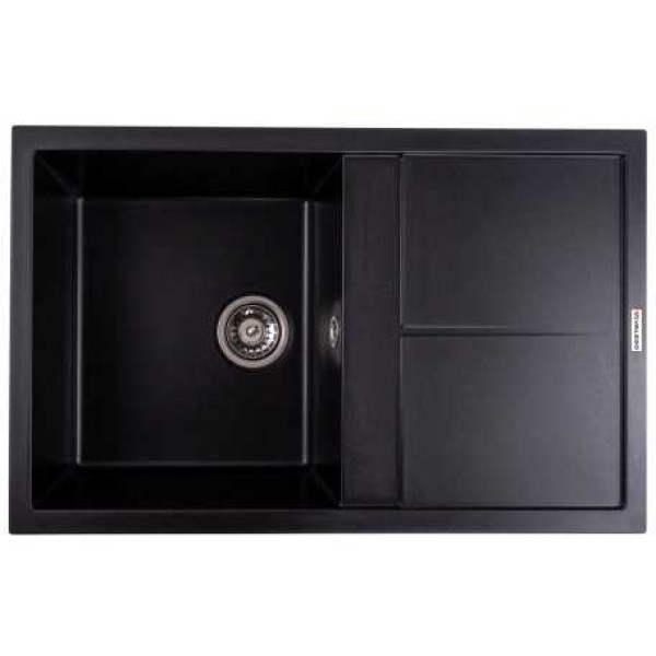 Фото - Мойка кухонная+смеситель VALESO 7950 SELENA черная +сифон 1041 +BG77 черный