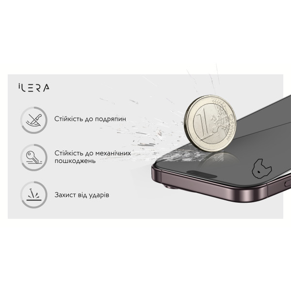 Фото - Защитное стекло для смартфона ILera DeLuxe Incognito Glass for iPhone 17 Pro (iLInDL17Pr)