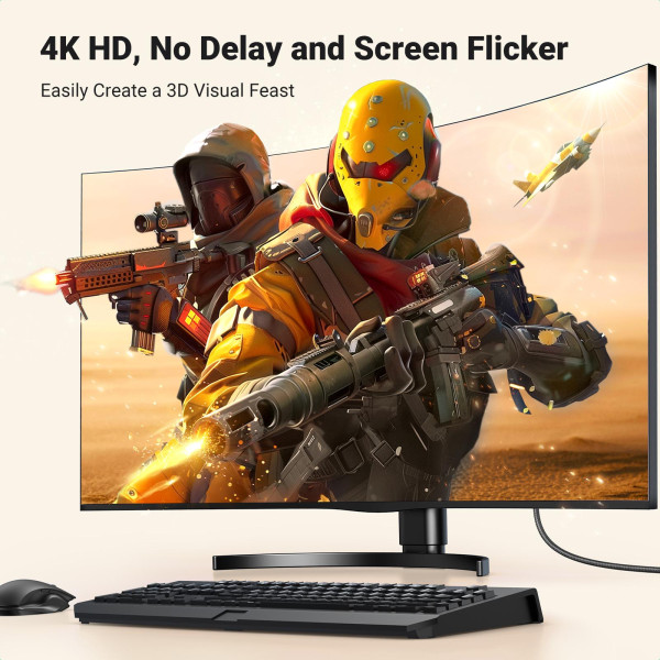 Фото - Кабель UGREEN DP125 DisplayPort to HDMI 2.0 4K@30Hz 2m Black (35842)