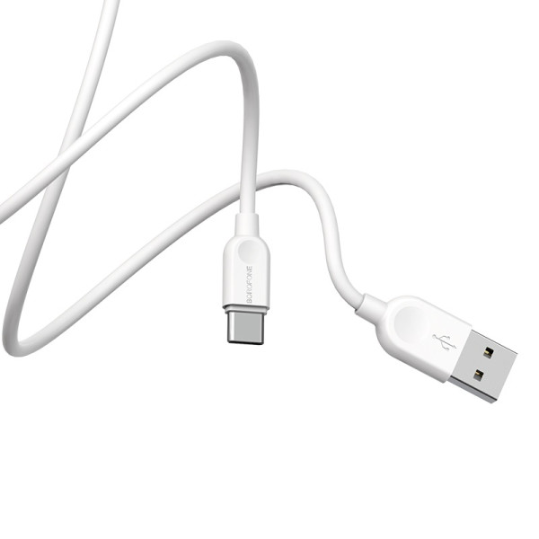 Фото - Кабель синхронизации данных BOROFONE BX14 USB to Type-C 2.4A 3m White (6957531090397)