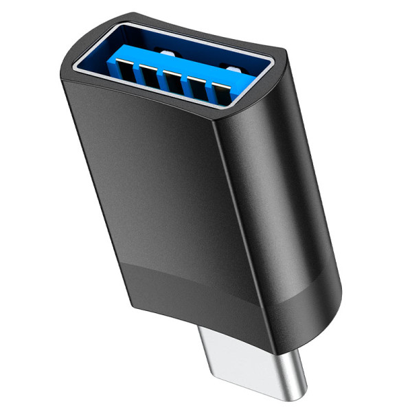 Фото - Переходник HOCO UA17 Type-C male to USB female USB3.0 adapter Black (6931474762016)