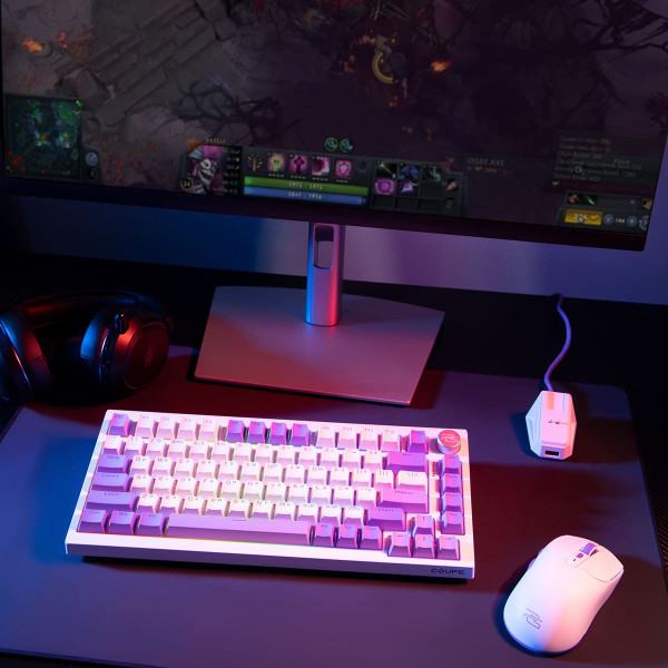 Фото - Клавиатура беспроводная игровая Proove Gaming Coupe (Ukraine Layout) white/purple (WKCP00022404)