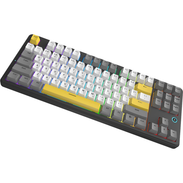 Фото - Клавиатура проводная игровая Ajazz AK870 V2 Flying Fish switches Black Gray Yellow (AK870-V2-FF-BGY)