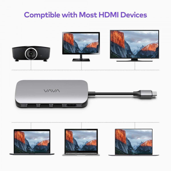 Фото - Хаб USB VAVA USB-C Hub 9-in-1 Adapter Power Delivery (VA-UC006)
