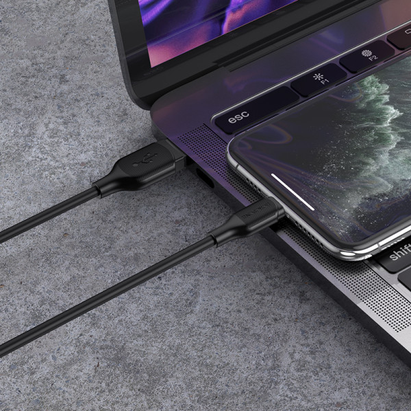 Фото - Кабель синхронизации данных BOROFONE BX42 USB to iP 2.4A, 1m Black (6931474736727)