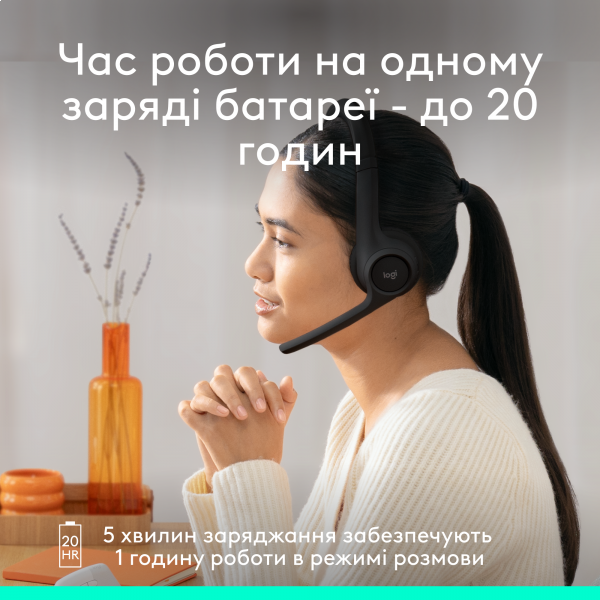 Фото - Гарнитура беспроводная Logitech Zone 300 Bluetooth Graphite (981-001407)
