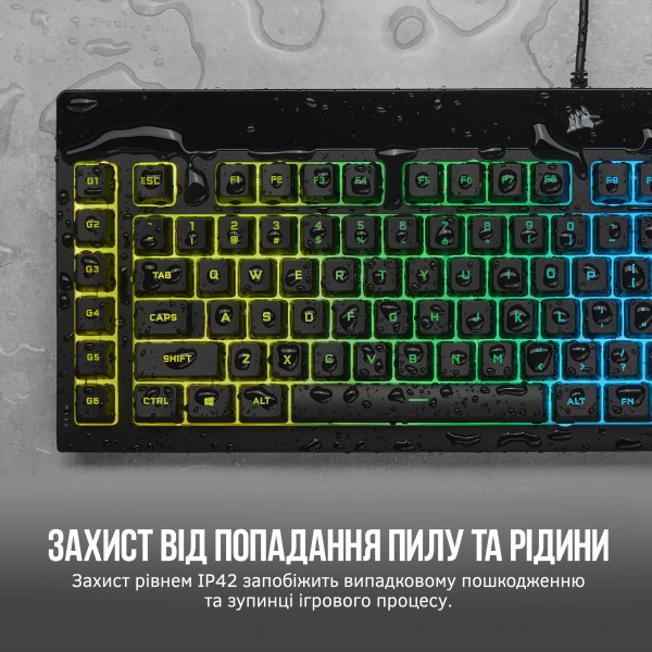 Фото - Клавиатура проводная игровая Corsair K55 RGB Pro Black (CH-9226765) USB