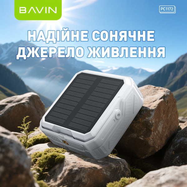 Фото - Батарея мобильная Bavin PC1172 10000 mAh SOLAR Led Lights White (Y-PC1172 WH)