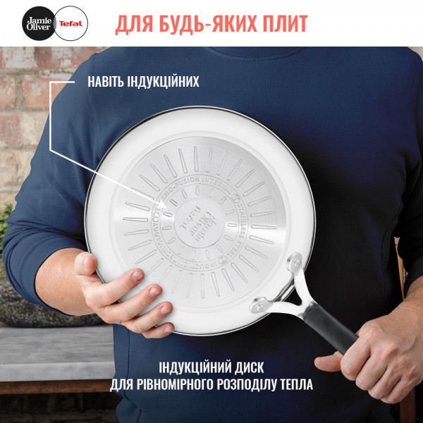 Фото - Сковорода гриль Tefal E3144074 Jamie Oliver Kitchen Essential 26 см