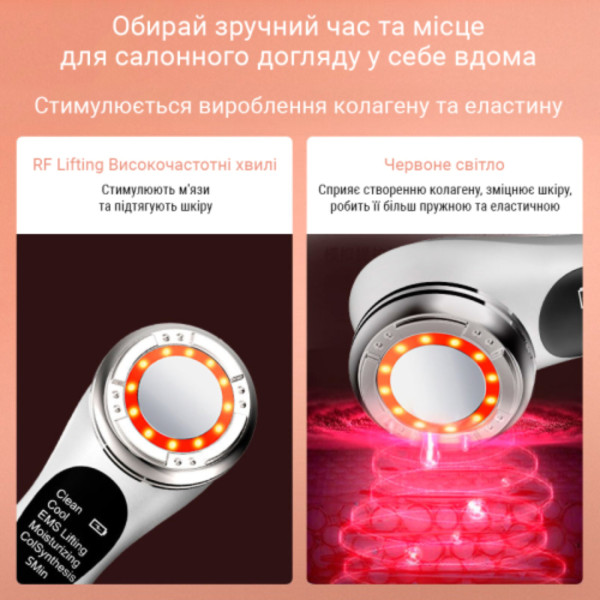 Фото - Микротоковая ручка для подтяжки лица AIMED Skin RF Lifting EMS+LED White (AI-RF+EMS_wh)