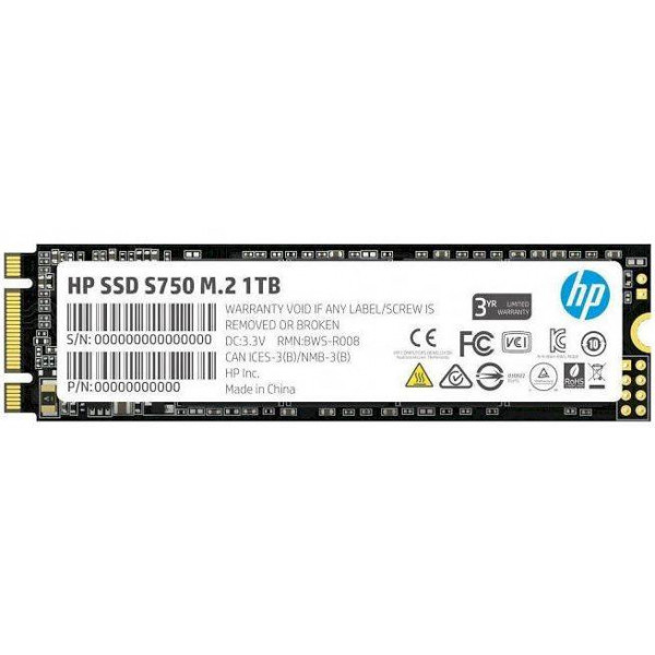 Фото - SSD-накопитель внутренний HP S750 1TB M.2 2280 SATA III 3D NAND TLC (16L57AA)