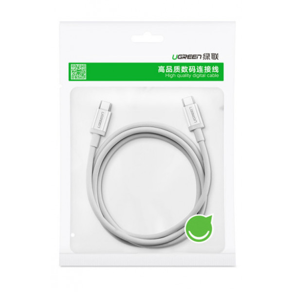 Фото - Кабель синхронизации данных UGREEN US264 USB 2.0 Type-C M-M 2 m 18W White (60519)