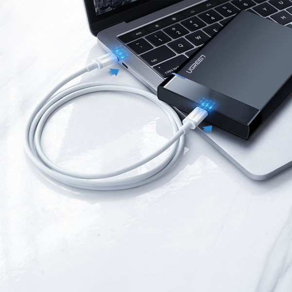 Фото - Кабель синхронизации данных UGREEN US264 USB 2.0 Type-C M-M 2 m 18W White (60519)