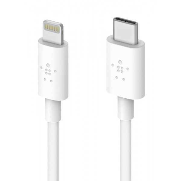 Фото - Кабель синхронизации данных Belkin Boost Charge USB-C with Lightning 1.2m White (F8J239BT04-WHT)
