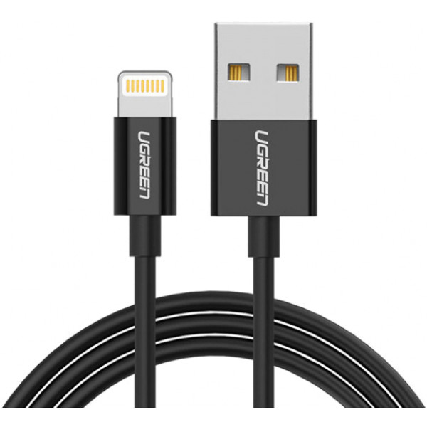 Фото - Кабель синхронизации данных UGREEN US155 USB - Lightning Cable 2m Black (UGR-80823)