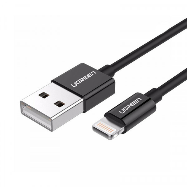 Фото - Кабель синхронизации данных UGREEN US155 USB - Lightning Cable 2m Black (UGR-80823)