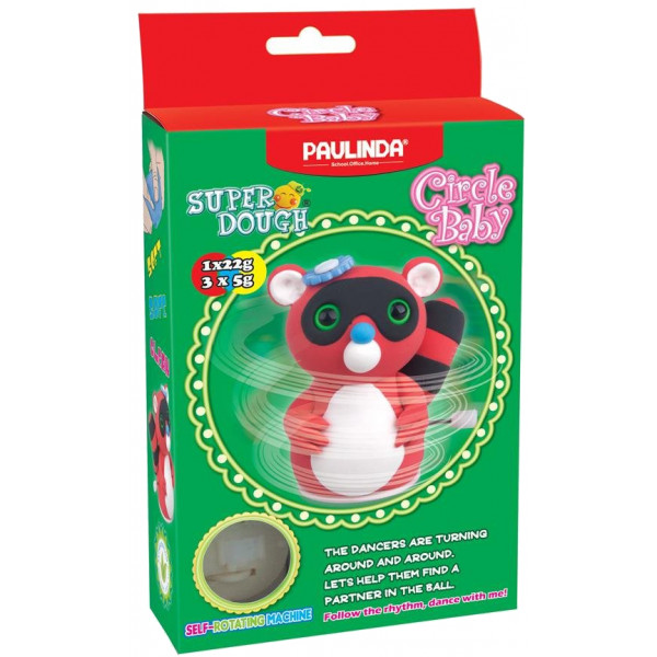 Фото - Масса для лепки Paulinda Super Dough Circle Baby Енот с заводным механизмом Красный (PL-081177-1)