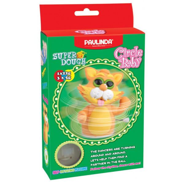 Фото - Масса для лепки Paulinda Super Dough Circle Baby Кот с заводным механизмом Оранжевый (PL-081177-4)