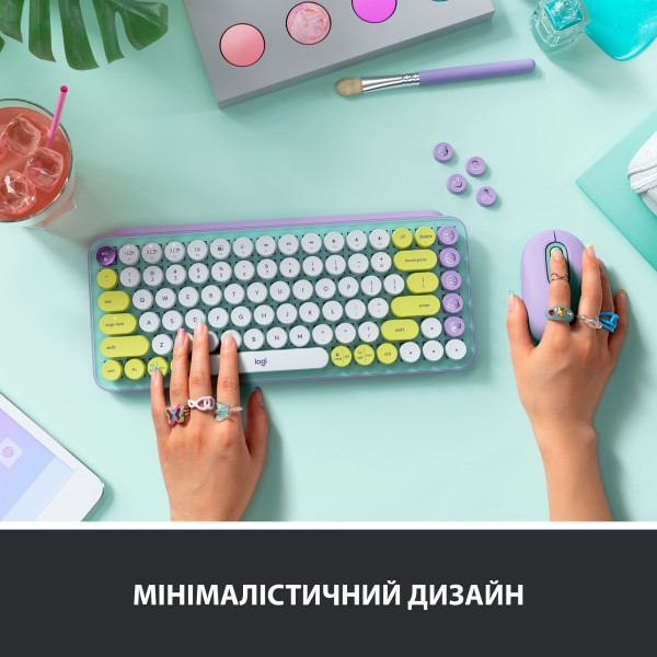 Фото - Клавиатура беспроводная Logitech POP Keys Wireless Mechanical Keyboard With Emoji Keys Daydream Mint (920-010736)