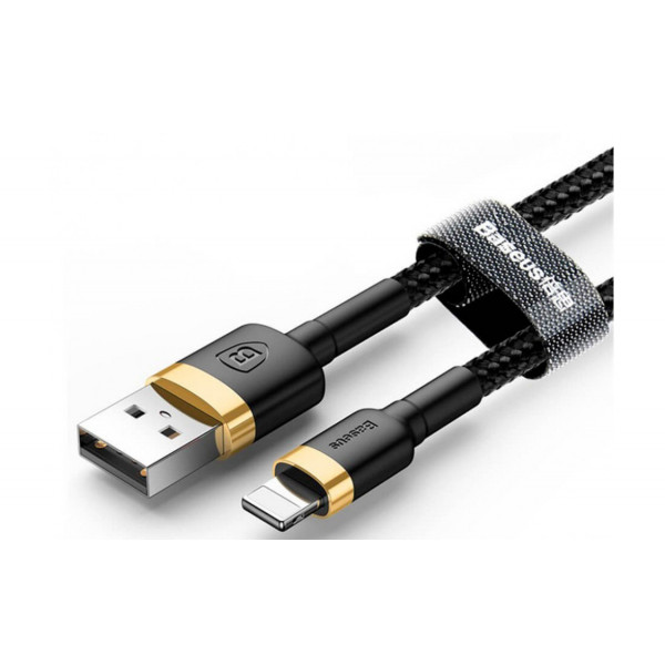 Фото - Кабель синхронизации данных Baseus Cafule USB to Lightning 2.4A 0.5м Gold/Black