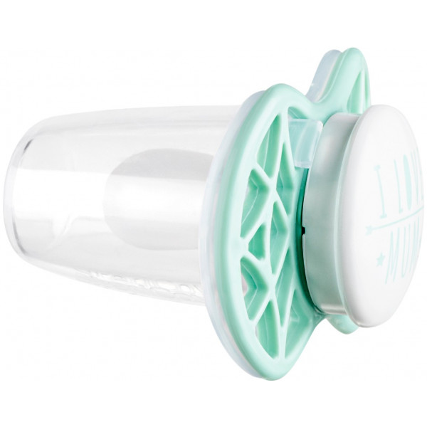 Фото - Симметричная пустышка Nuvita Air55 Cool 0m+ ''I Love Mum'' Мятный (NV7065SG)