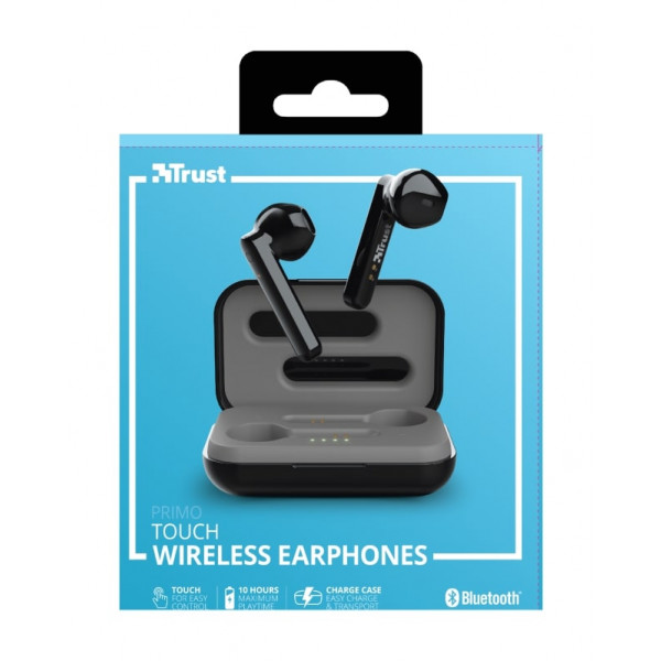 Фото - Наушники вкладыши беспроводные TWS Trust Primo Touch True Wireless Mic Black (23712)