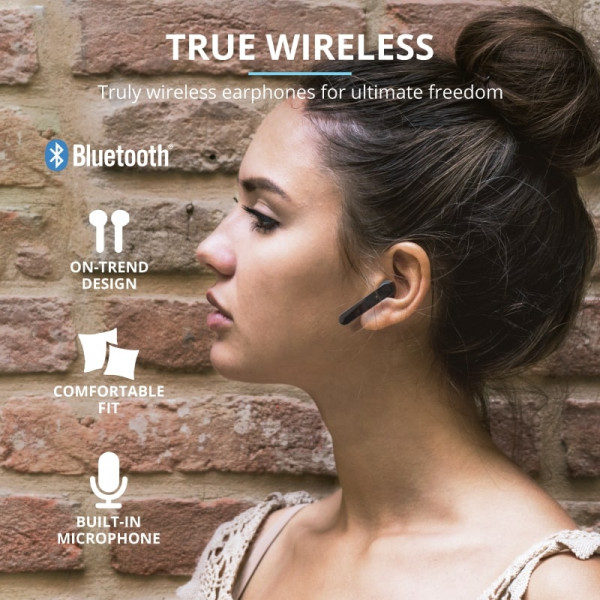 Фото - Наушники вкладыши беспроводные TWS Trust Primo Touch True Wireless Mic Black (23712)