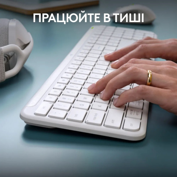 Фото - Клавиатура+мышь беспроводная Logitech Signature Slim Combo MK950 White (920-012491)