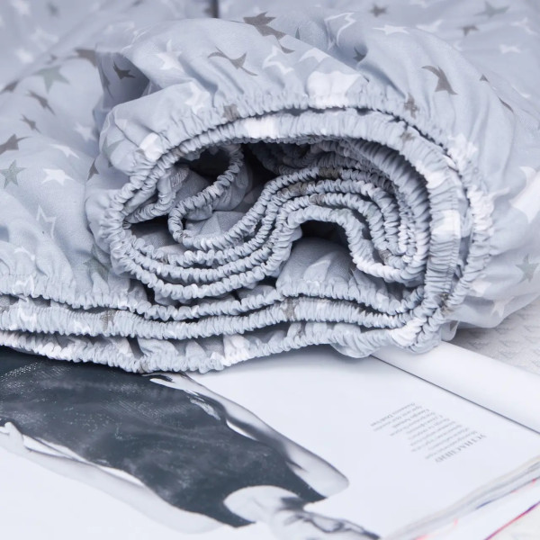 Фото - Простынь односпальная Moon&Star Silver Stars Бязь Gold Люкс 120х200х20 см (MS-850000888)