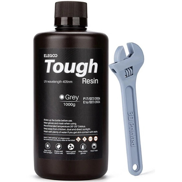 Фото - Резиновый фотополимер Elegoo Tough Resin 1кг серая (50.103.0274)