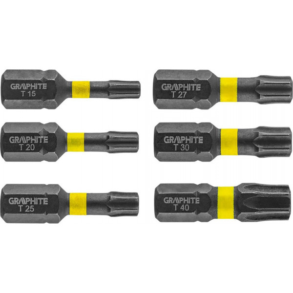 Фото - Набор бит для отвертки GRAPHITE TX10/15/20/25/30/40x25 мм 6 шт. (56H541)