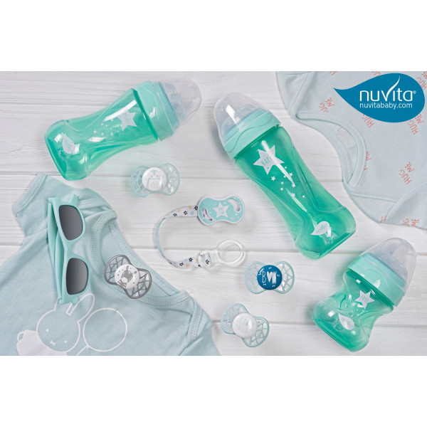 Фото - Ортодонтическая пустышка Nuvita Air55 Cool 0m+ ''I Love Mum'' Мятный (NV7064SG)